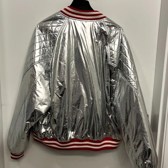 Celine FW2023 Silver Metallic Teddy Blouson Bomber Jacket 54 XL - Picture 2 of 8